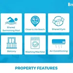 דירה Blue Breeze | Pool View, Gym & Balcony אספיניו
