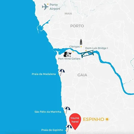 Daire Blue Breeze Espinho | Pool View, Gym & Balcony Espinho (Aveiro)